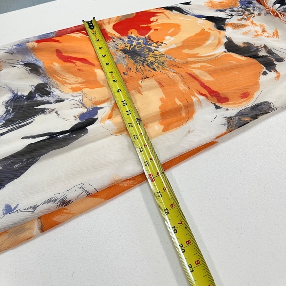 BCBGeneration Floral Maxi Summer Dress Size 2 White Orange - Picture 12 of 15